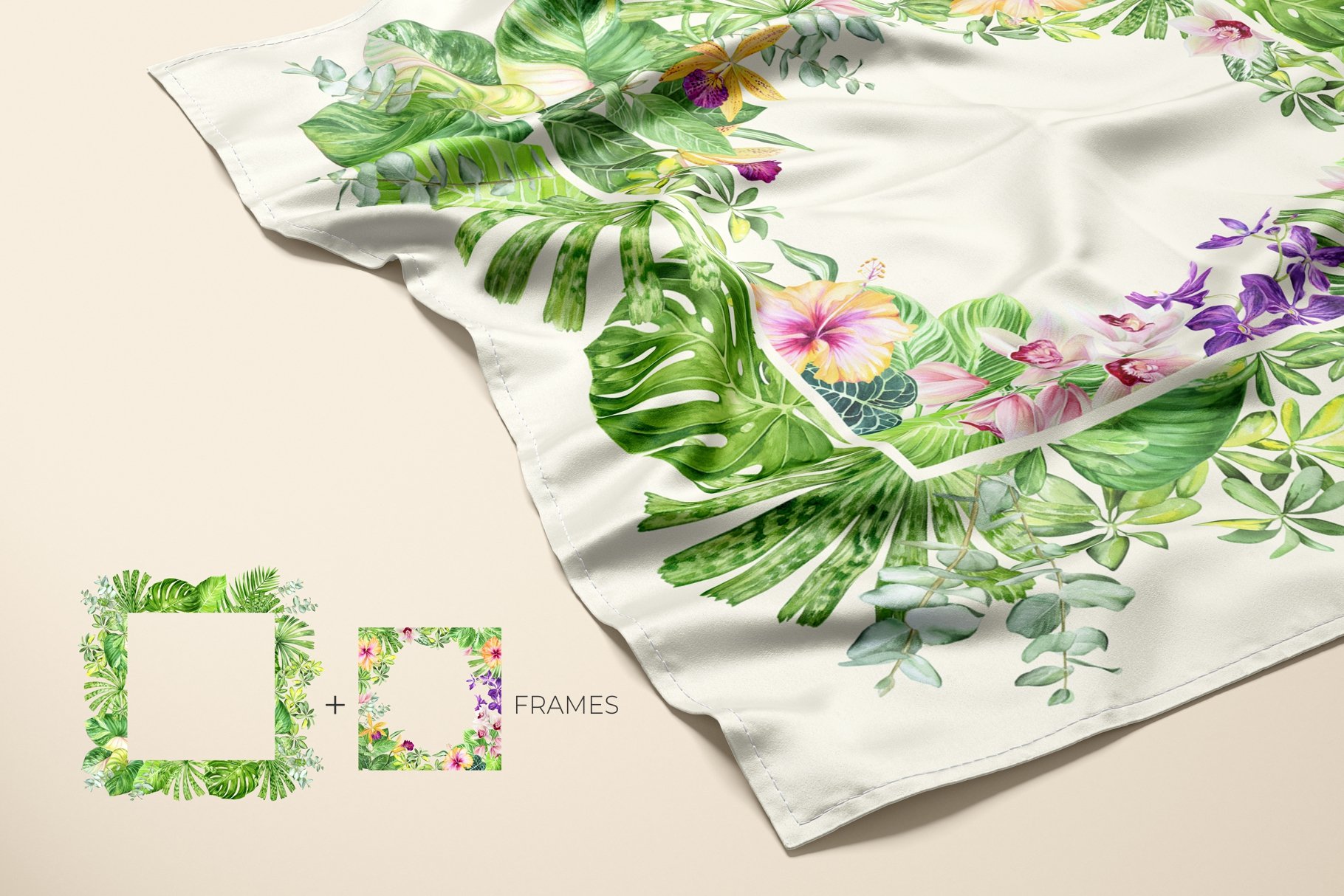 Use this tropical print for different textures.
