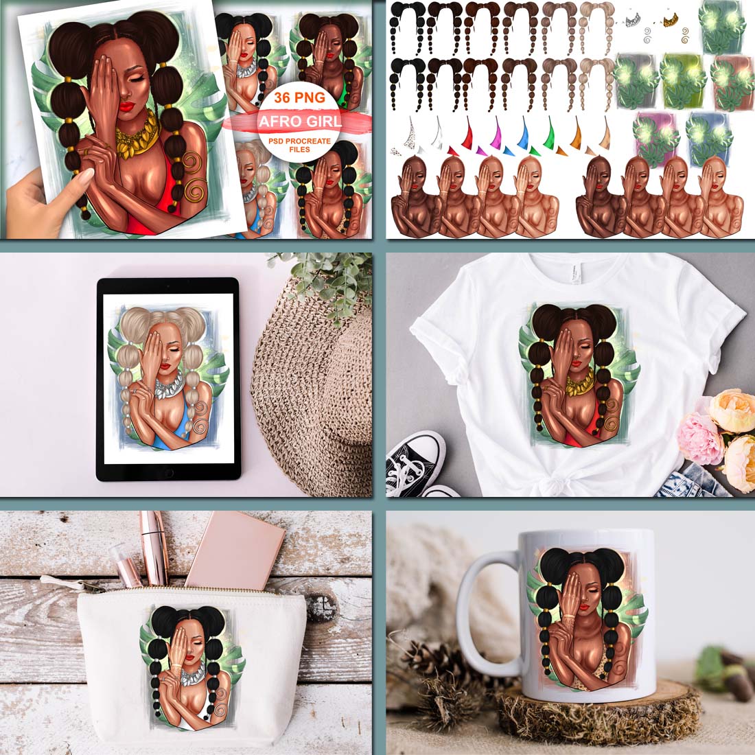 Amazing Afro Girl Clipart Preview Image.