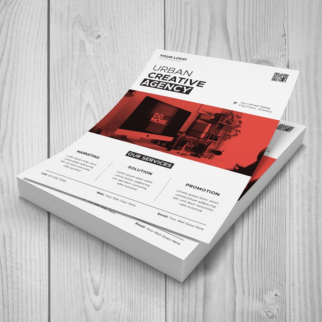 Creative Corporate Flyer Design Vector Template Layout preview image.