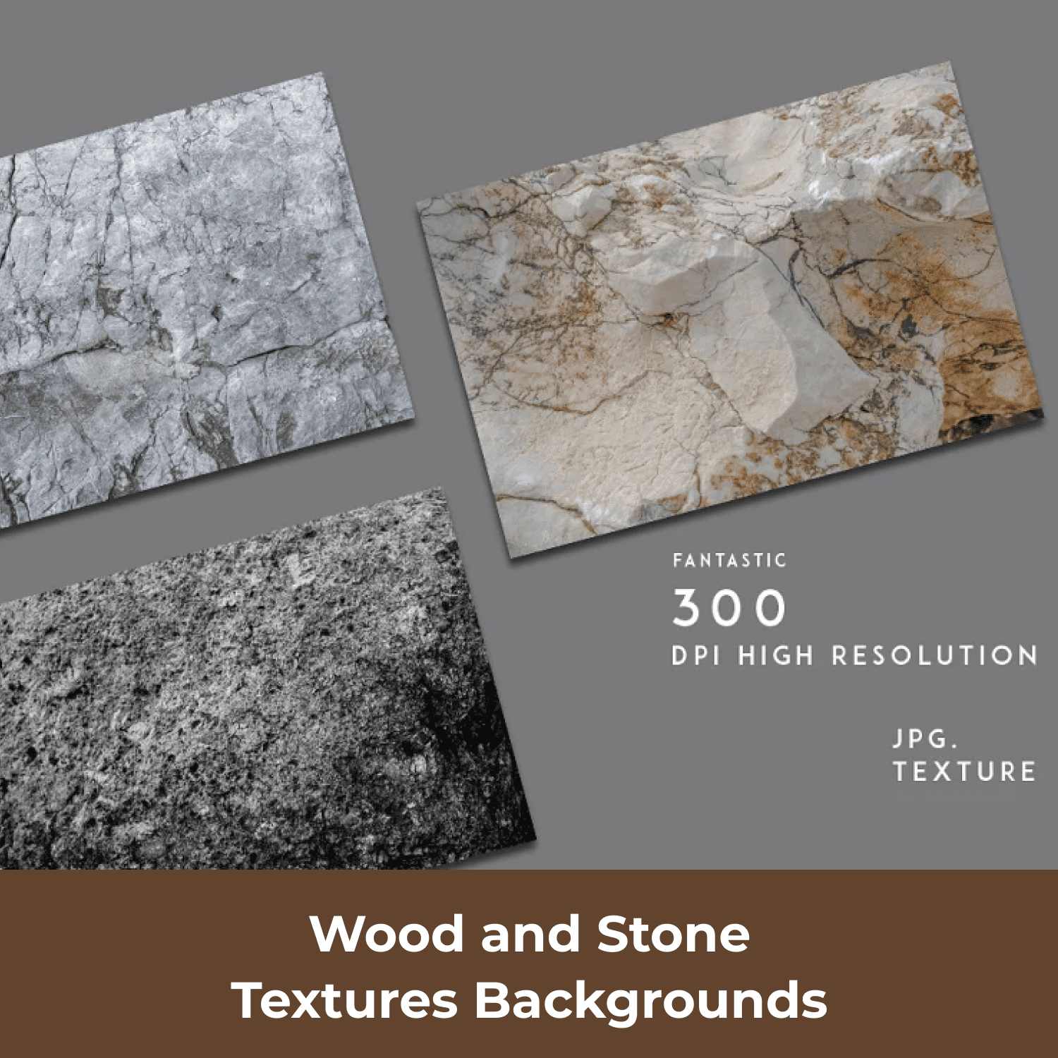 Wood and Stone Textures Backgrounds cover.