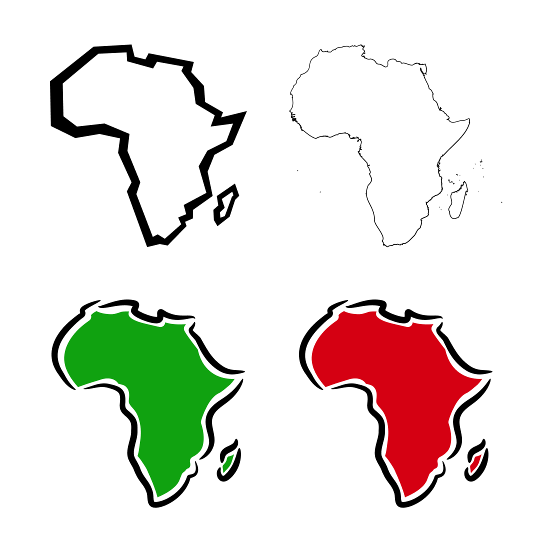 African Continent Temporary Tattoo Sticker - OhMyTat