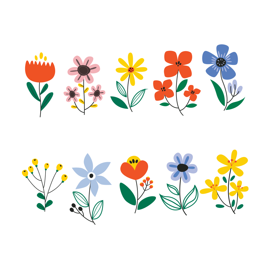spring flowers svg cover.