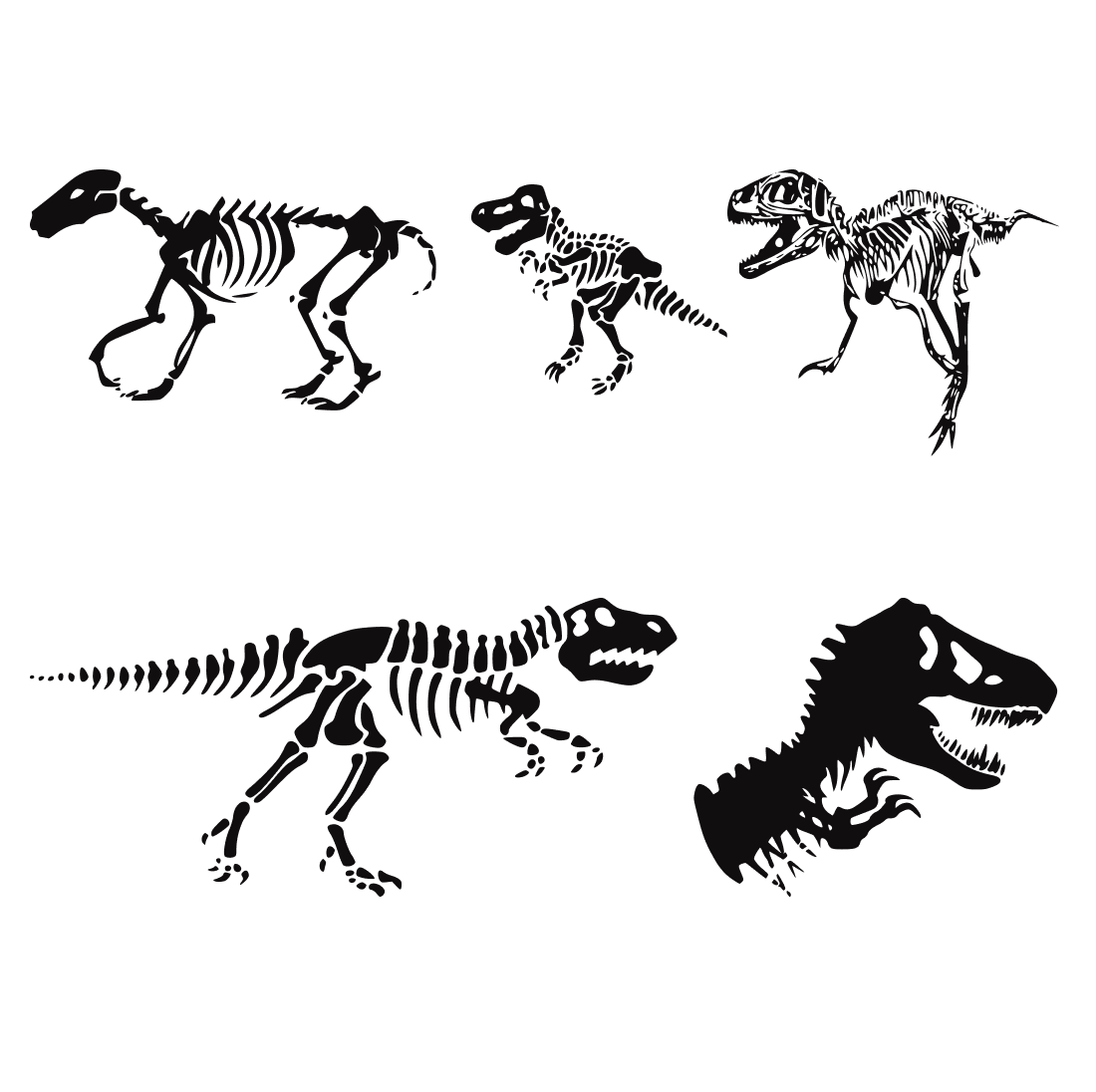 Set of four different types of dinosaurs.
