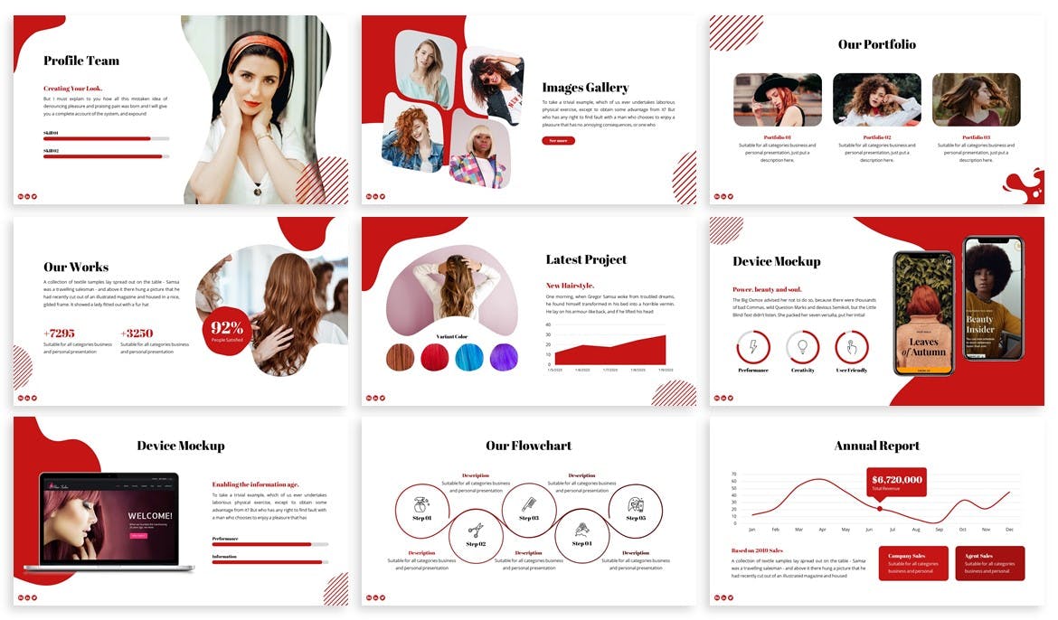 Visually filled slides with images, infographics and text.