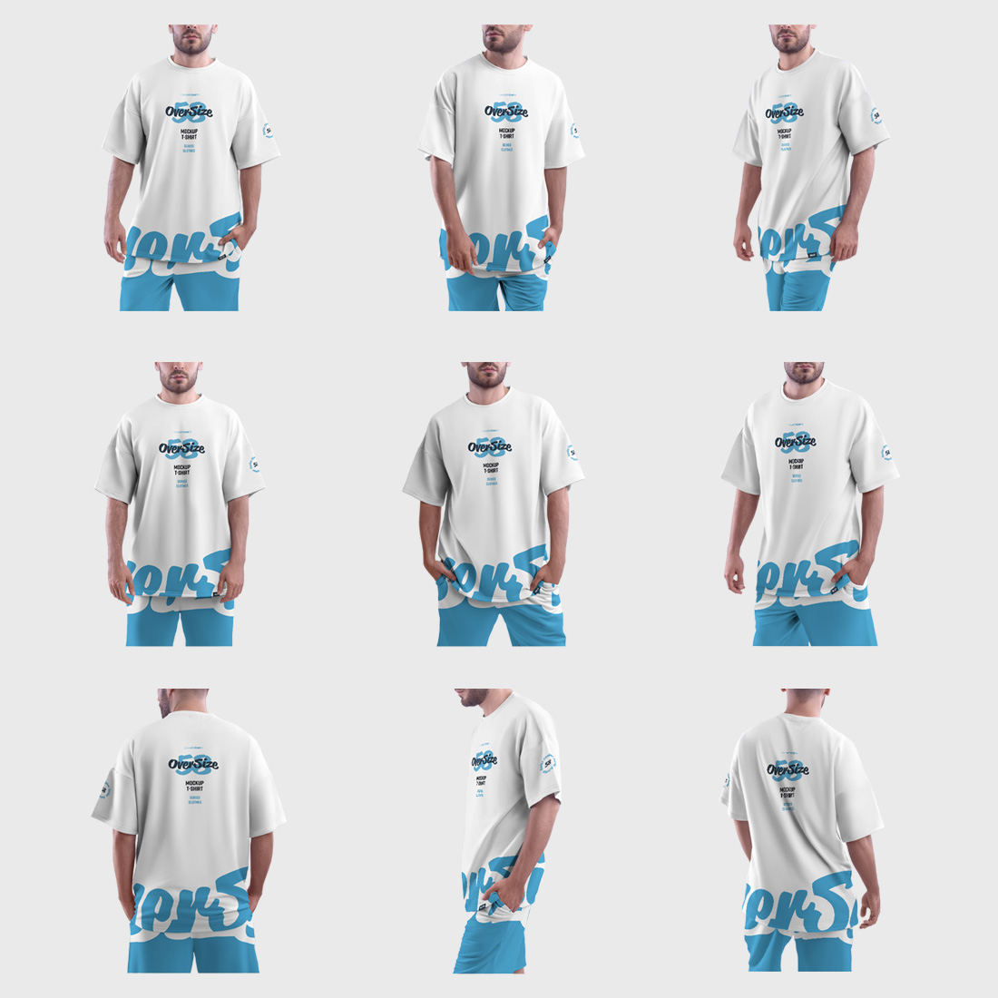 9 Mockups Oversize T Shirt Preview Image.