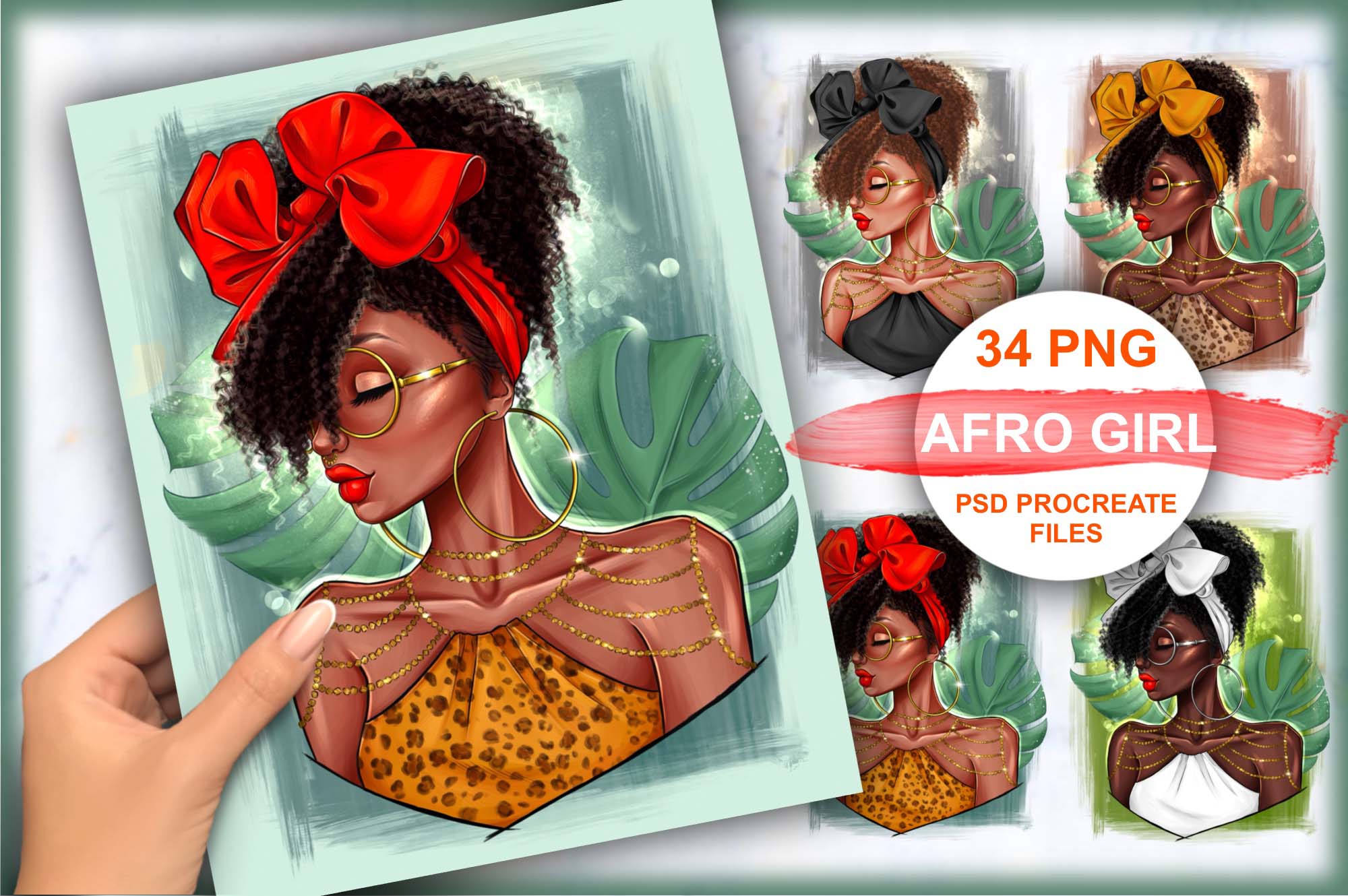 Afro Girl Clipart Facebook Image.
