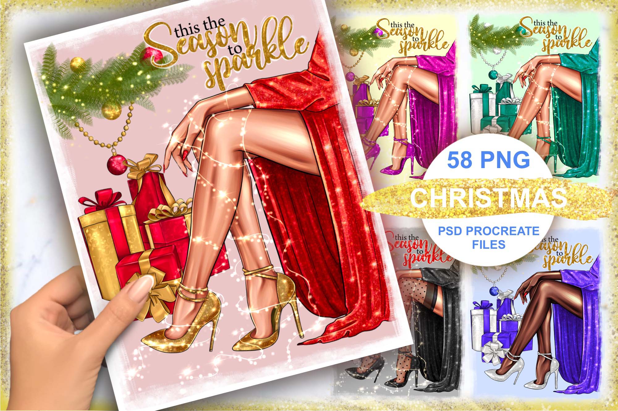 New Year And Christmas Clipart Facebook Image.