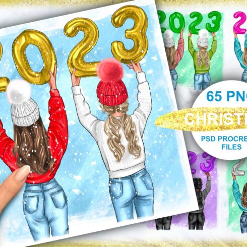 Best friends clipart for Christmas | MasterBundles