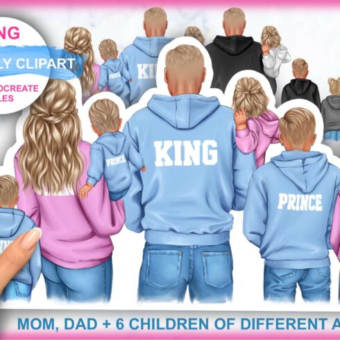 Family clipart, dad and kids | MasterBundles