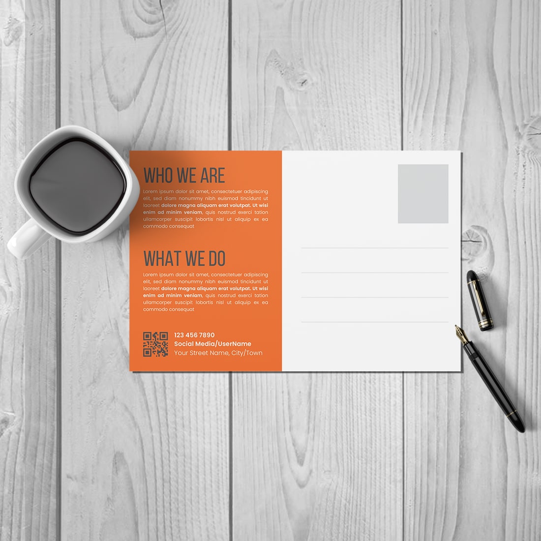 Creative Corporate Postcard Design Vector Template Layout