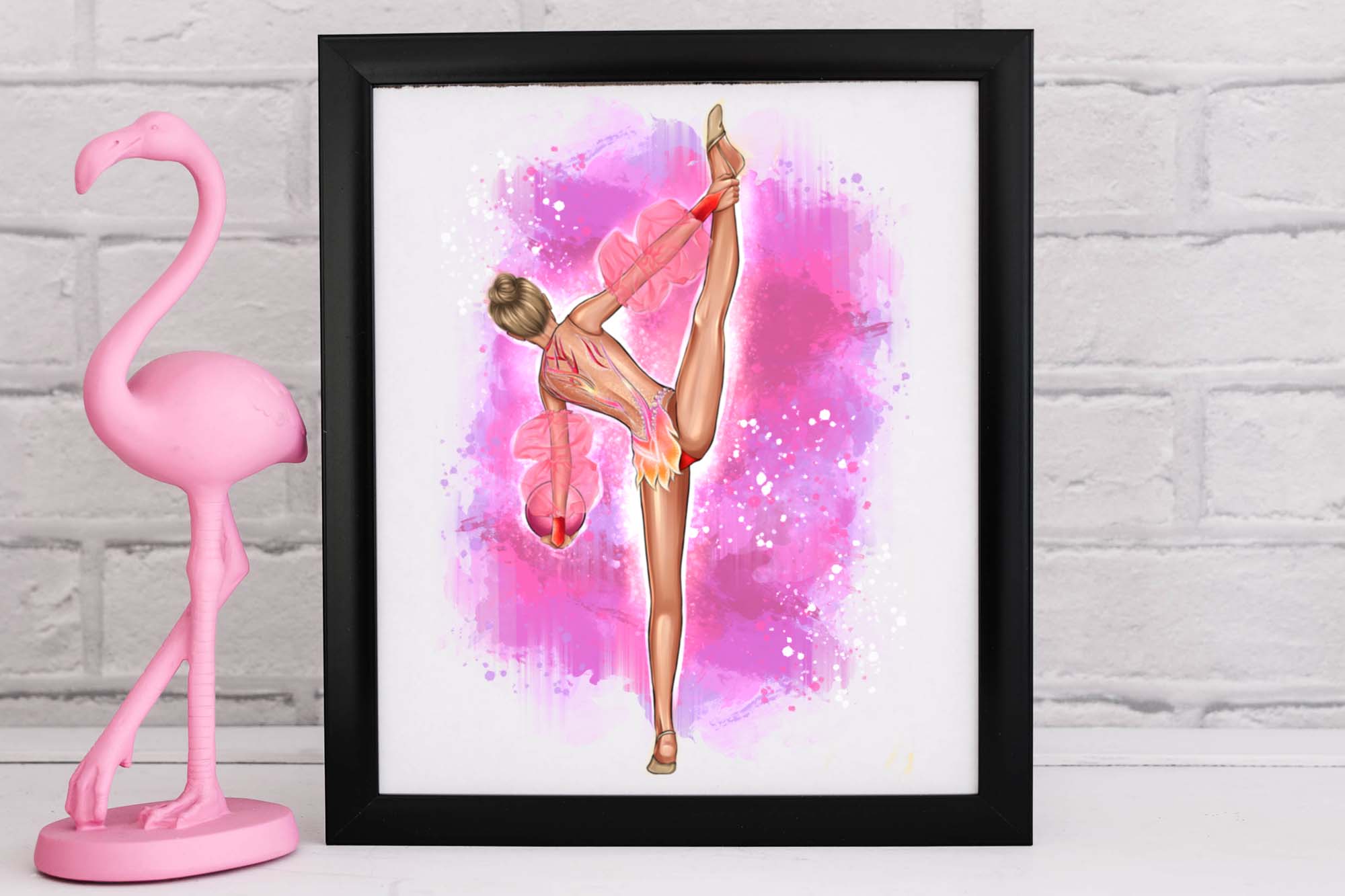 Gymnasts Clipart From The Back Print In A Frame.