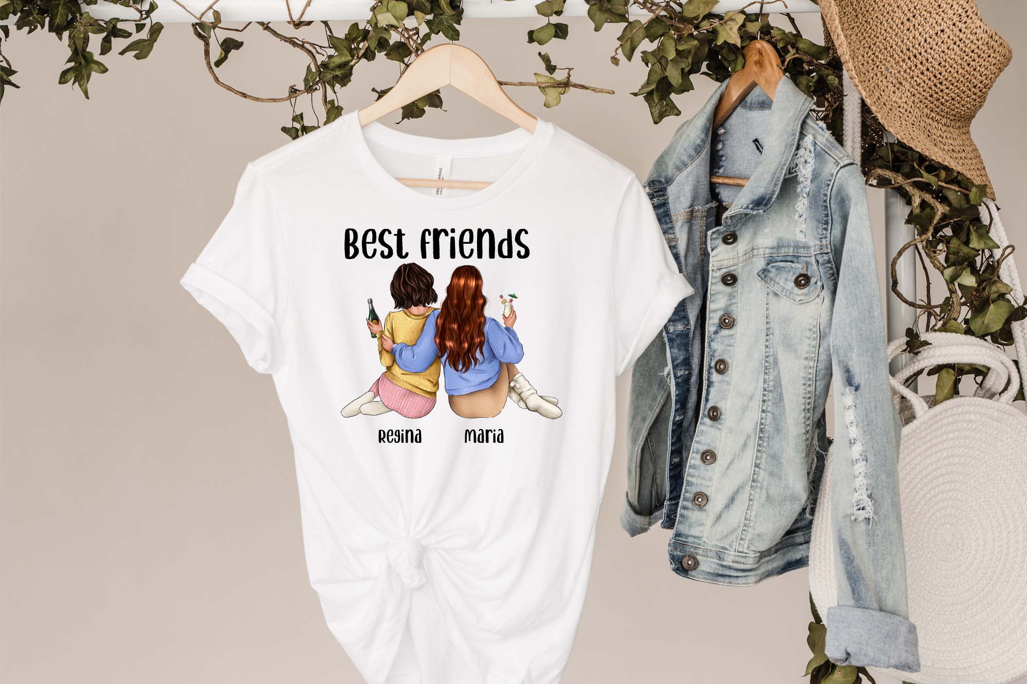 Best Friend Clipart Friends Or Sister T-shirt Print Example.