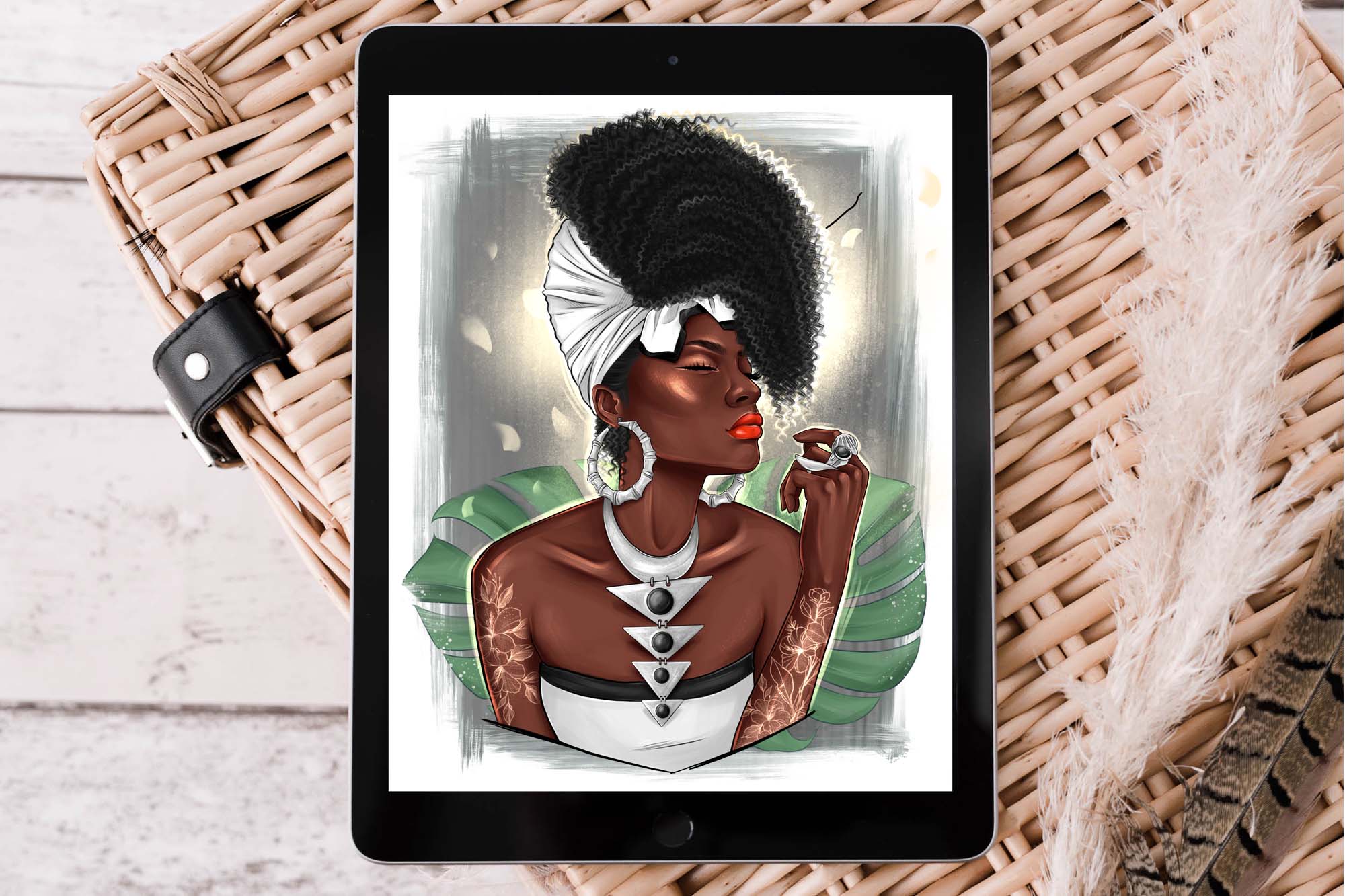 Beautiful Afro Girl Clipart Poster Print Example.