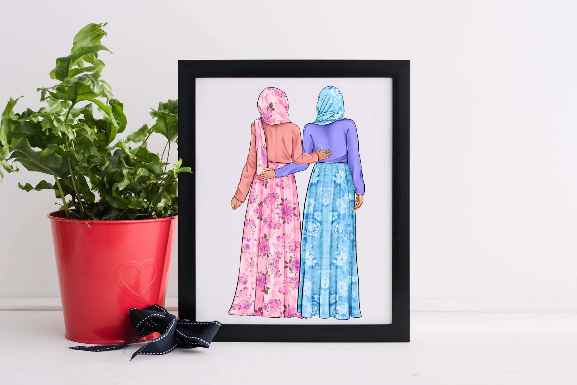 Best Friends Clipart Girl In Burqa Print In Frame.