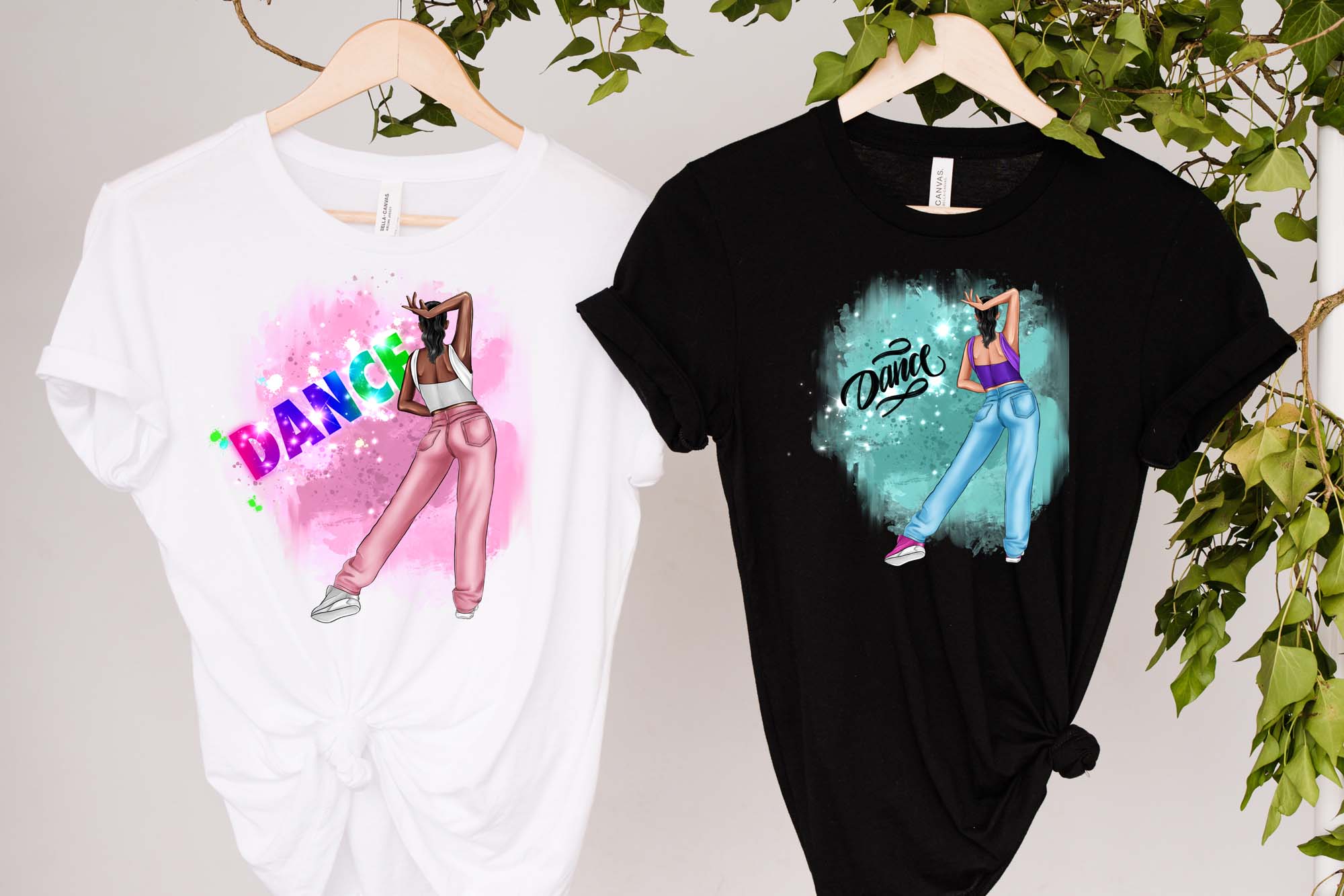 Dance Clipart And Best Friends Clipart T-shirts Print Example.