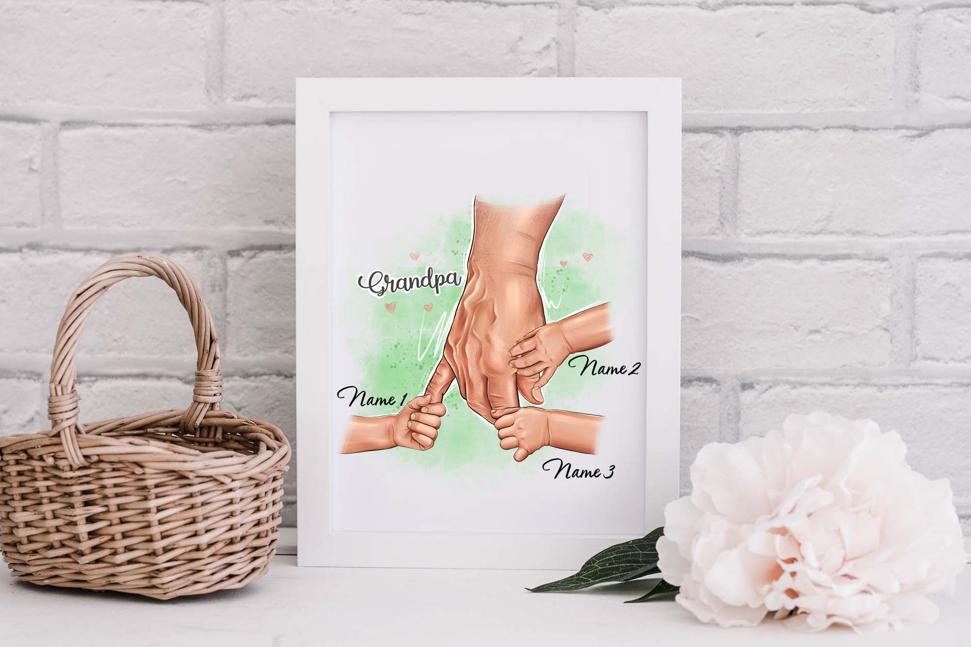 Parents And Kids Family Clipart Poster Print In A Frame.