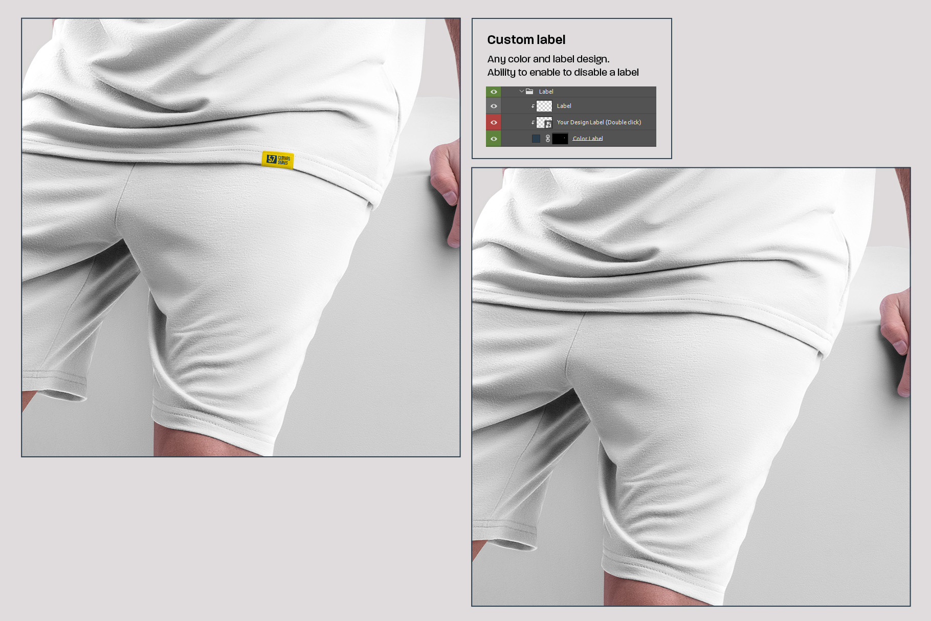 10 Mockups Oversize T-shirt and Shorts Kit on the Cube shorts in approach.