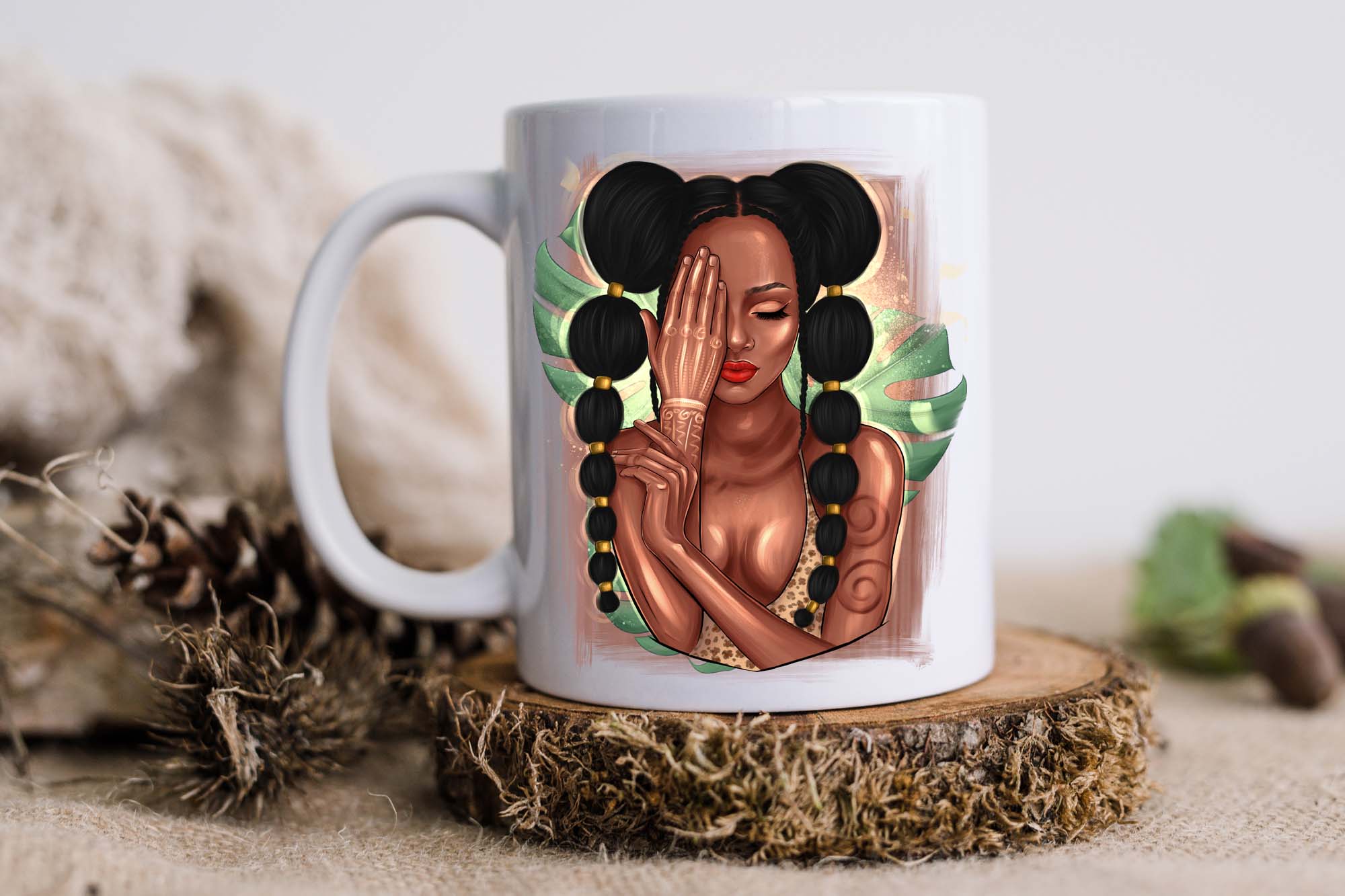 Amazing Afro Girl Clipart Mug Print Example.
