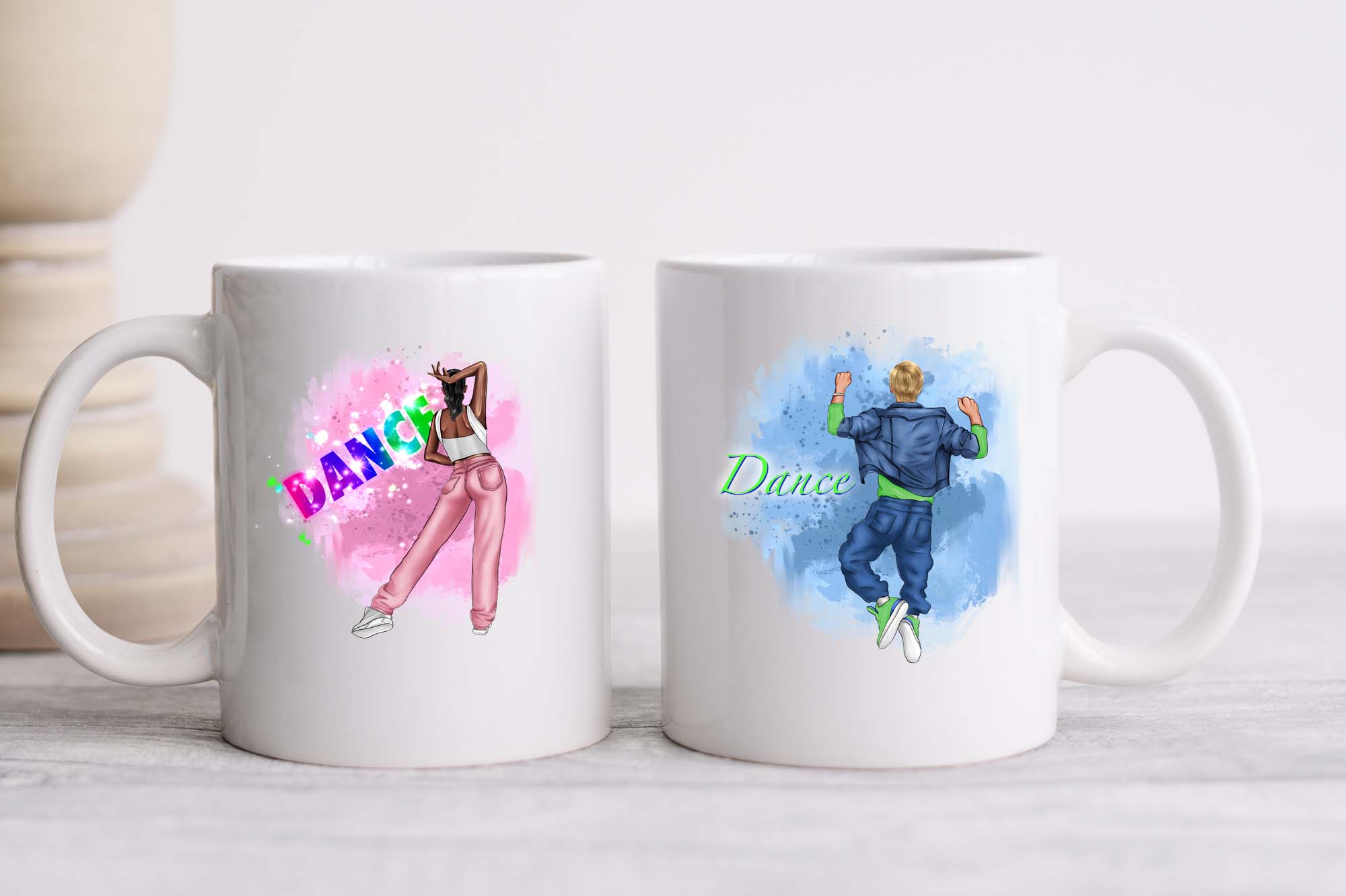 Dance Clipart And Best Friends Clipart Two Mugs Print.