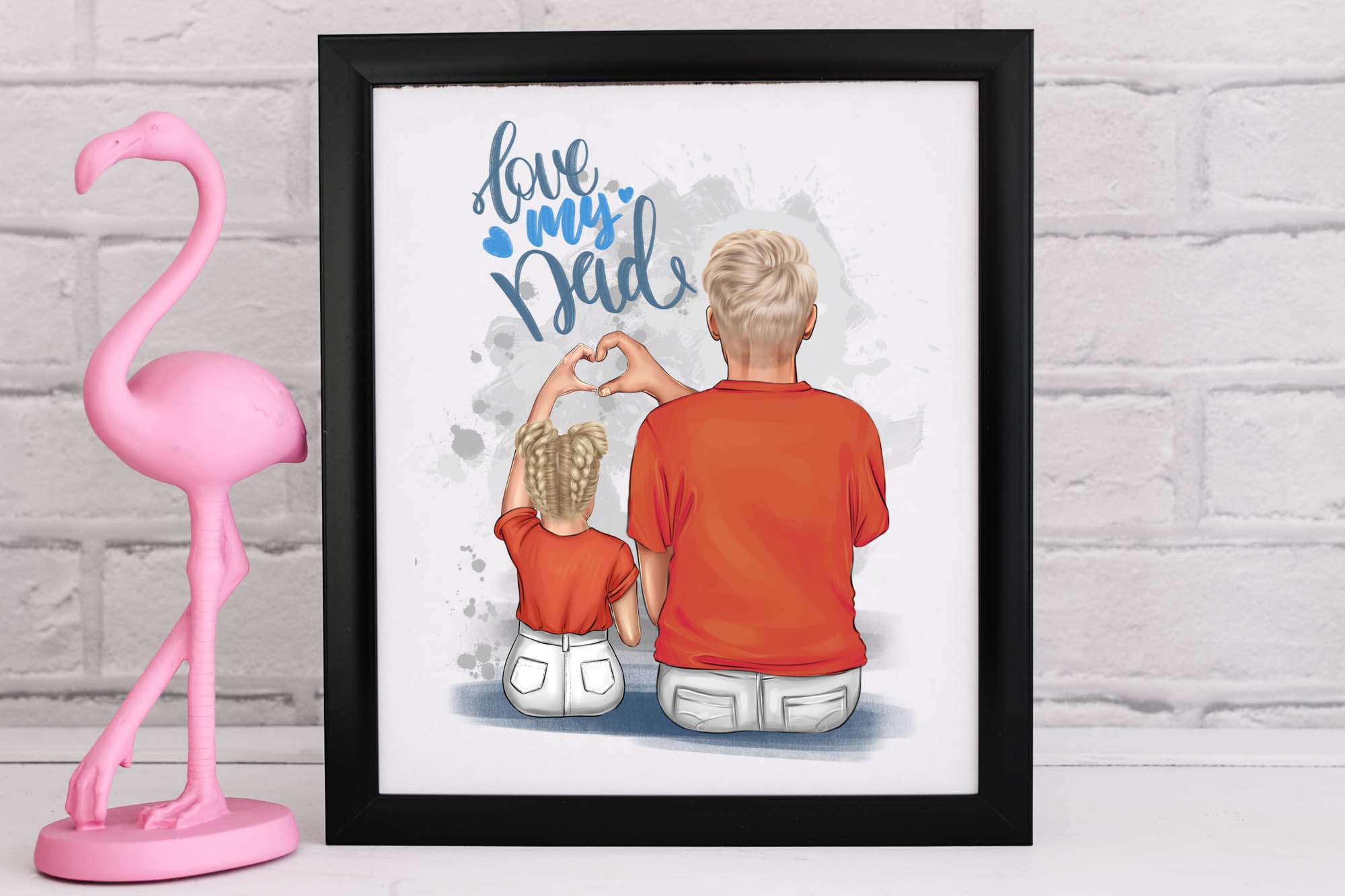 Family Clipart, Dad with Son or Daug