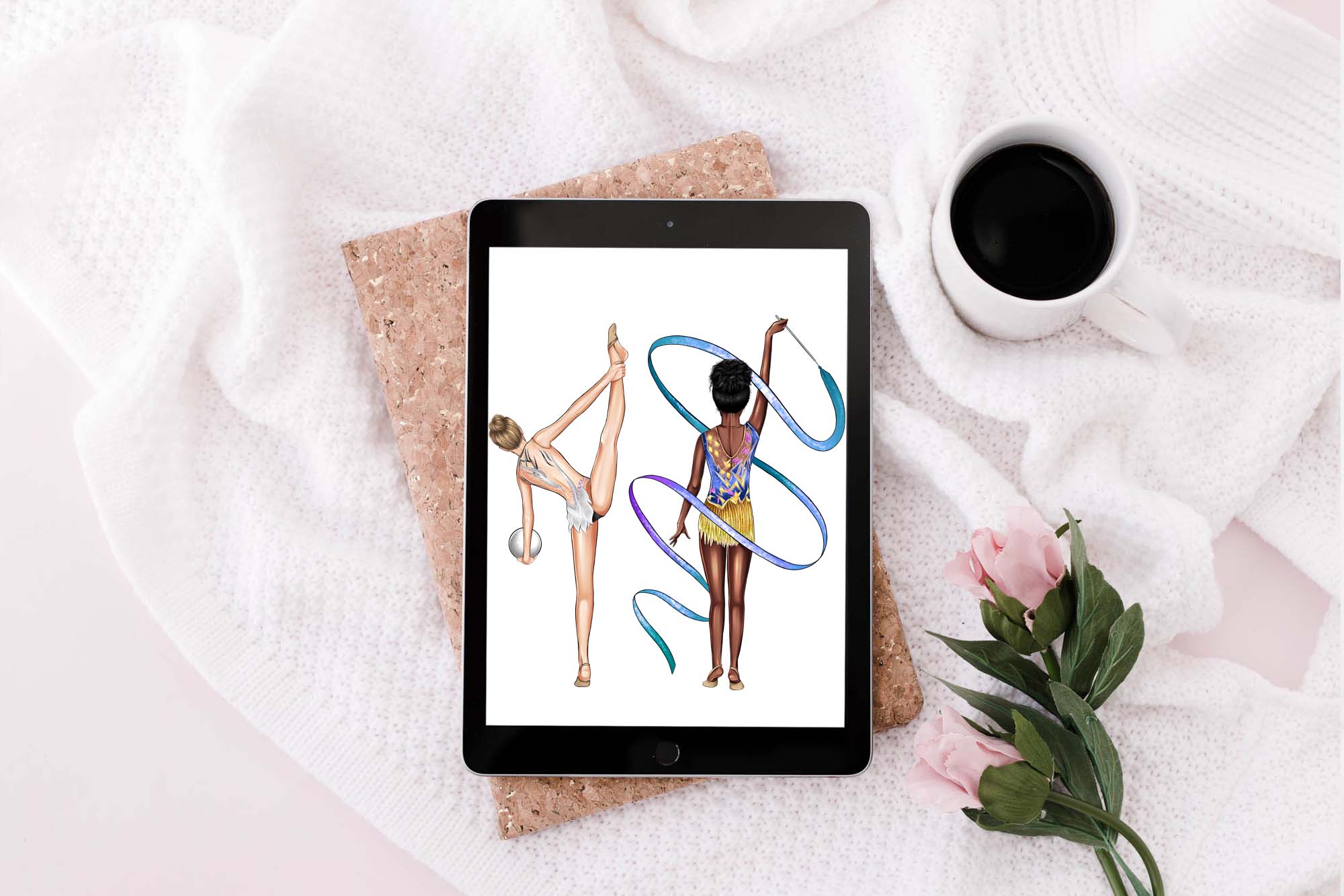 Gymnasts Clipart From The Back Tablet Wallpaper Example.