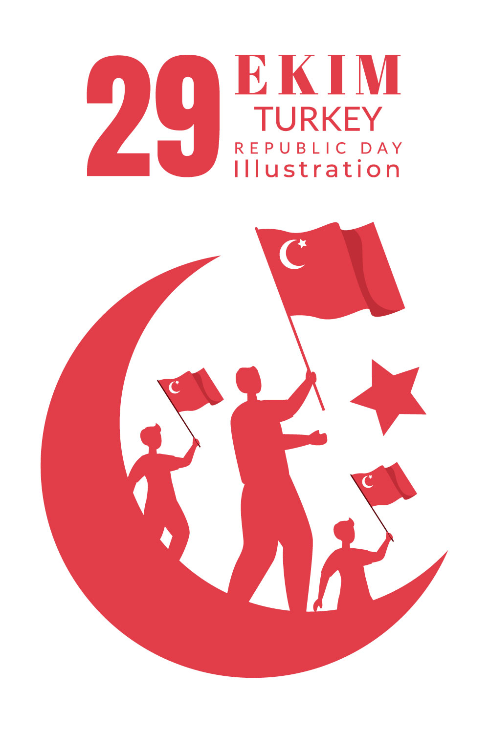 14 Republic Day Turkey Illustration Pinterest Image.