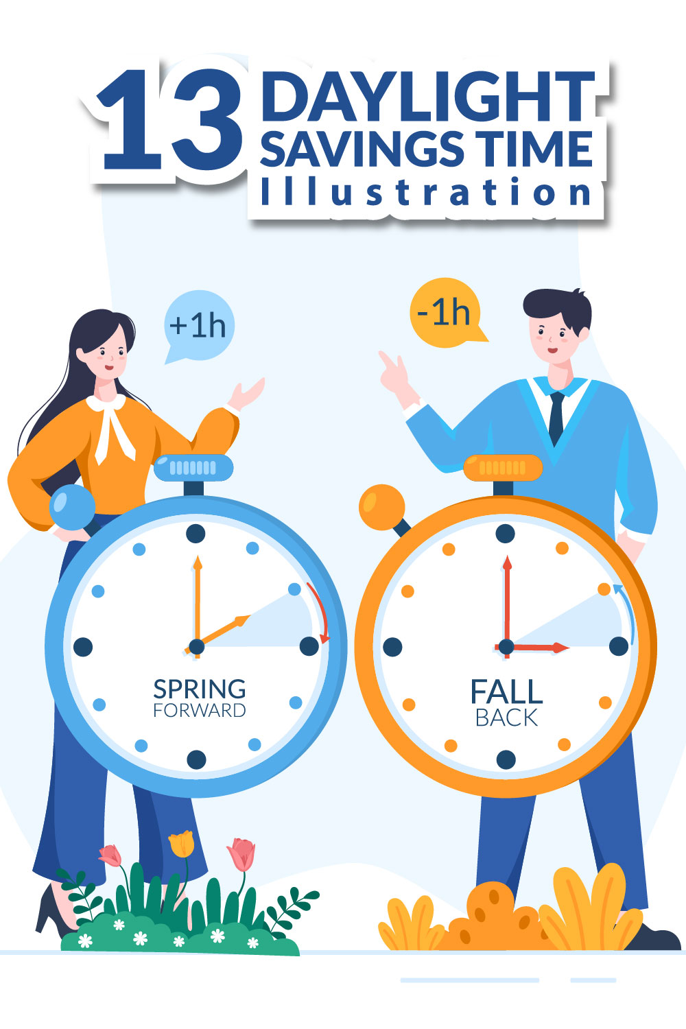 13 Daylight Savings Time Illustration Pinterest Image.