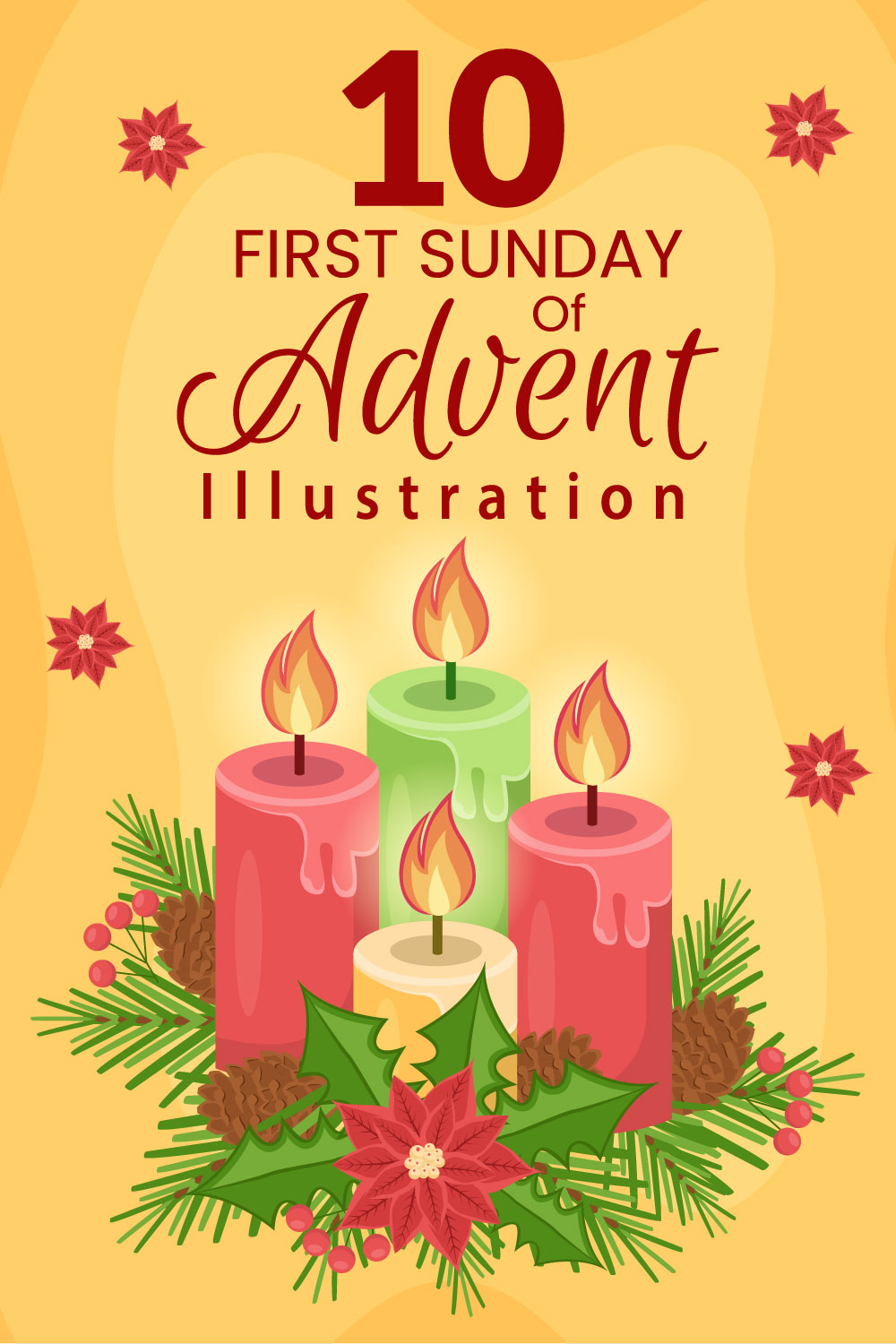 10 First Sunday of Advent Illustration pinterest image.