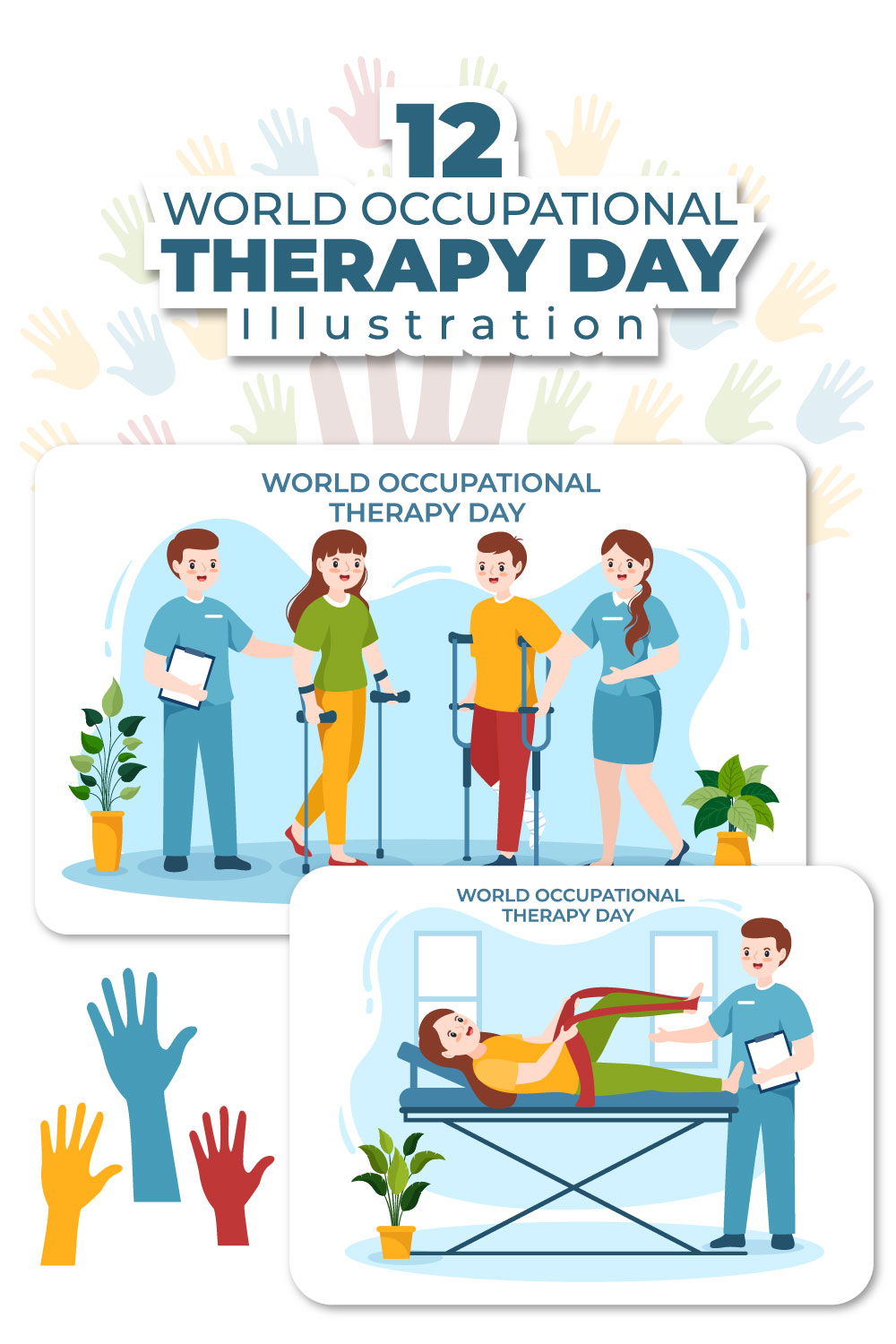12 World Occupational Therapy Day Illustration Pinterest Image.