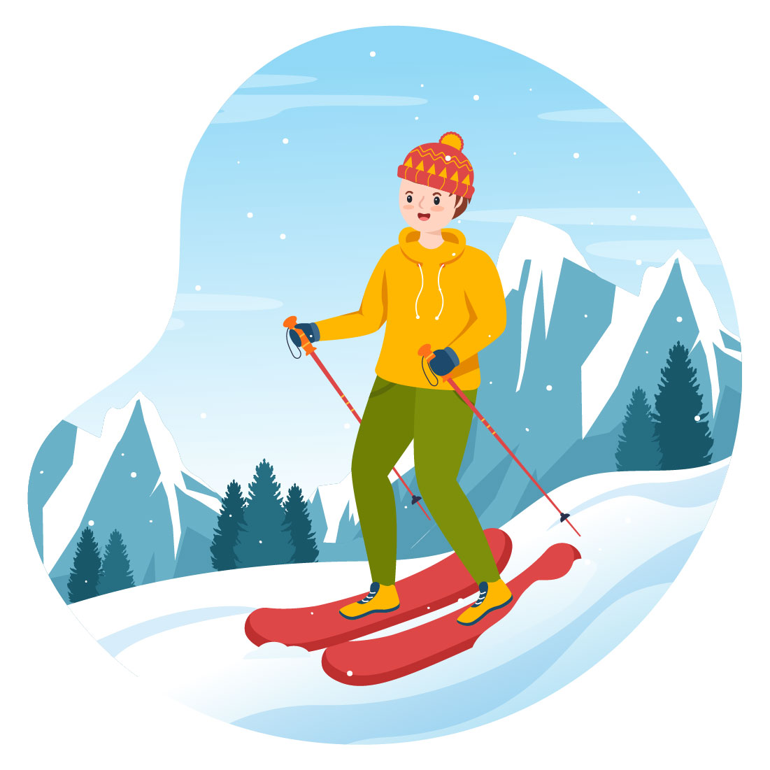 13 Snowboarding Activity Illustration Cover Image.