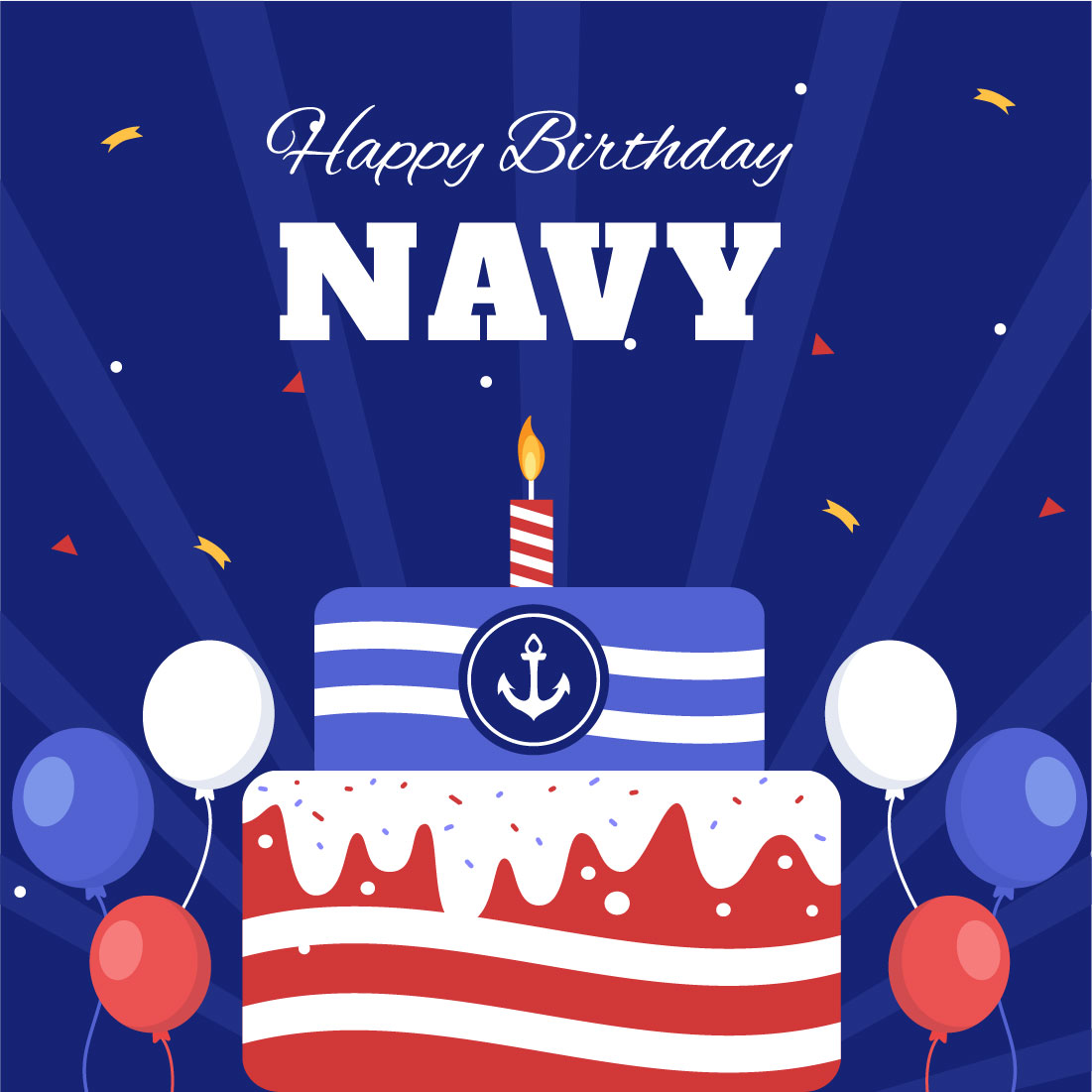 13 U.S. Navy Birthday Illustration Cover Image.