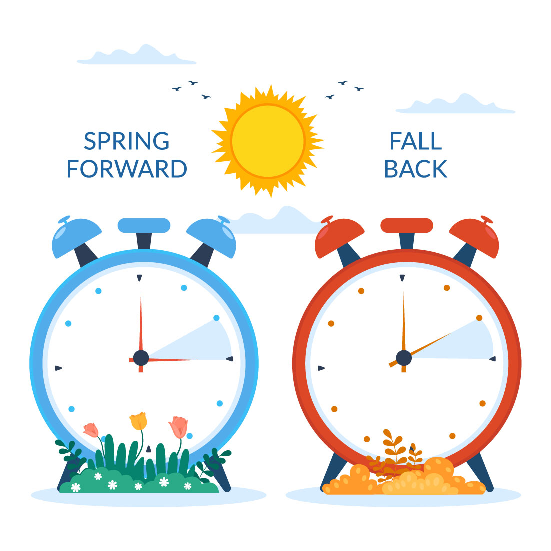 13 Daylight Savings Time Illustration Preview Image.