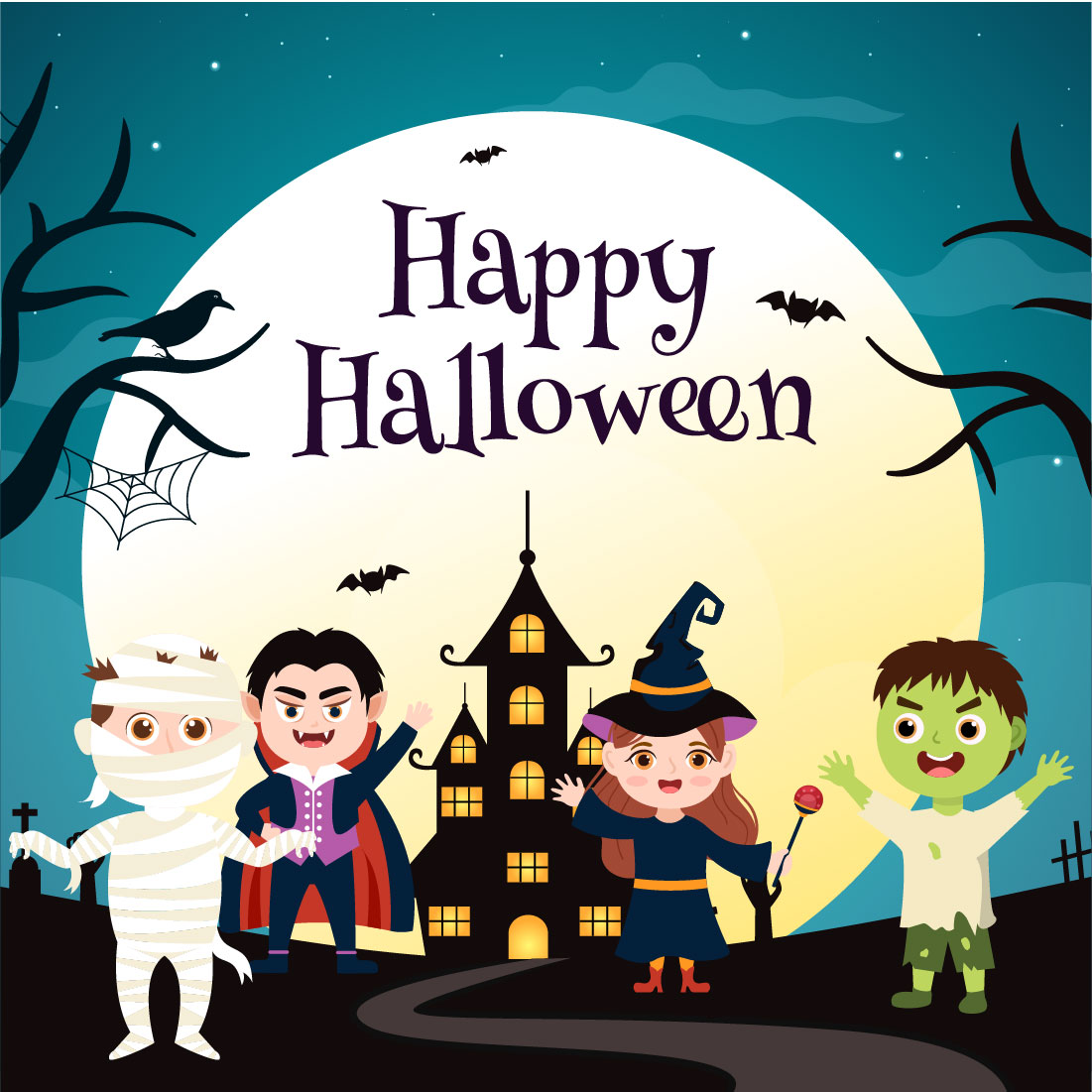20 Happy Halloween Illustration Preview Image.