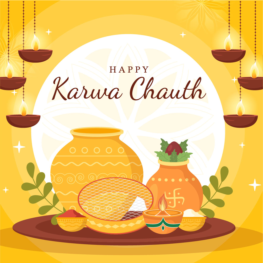 13 Karwa Chauth Festival Illustration Preview Image.