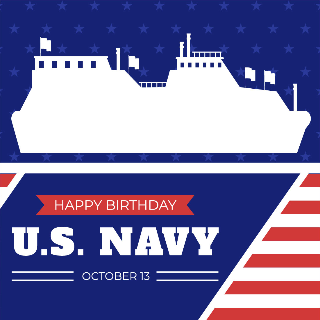 13 U.S. Navy Birthday Illustration Preview Image.