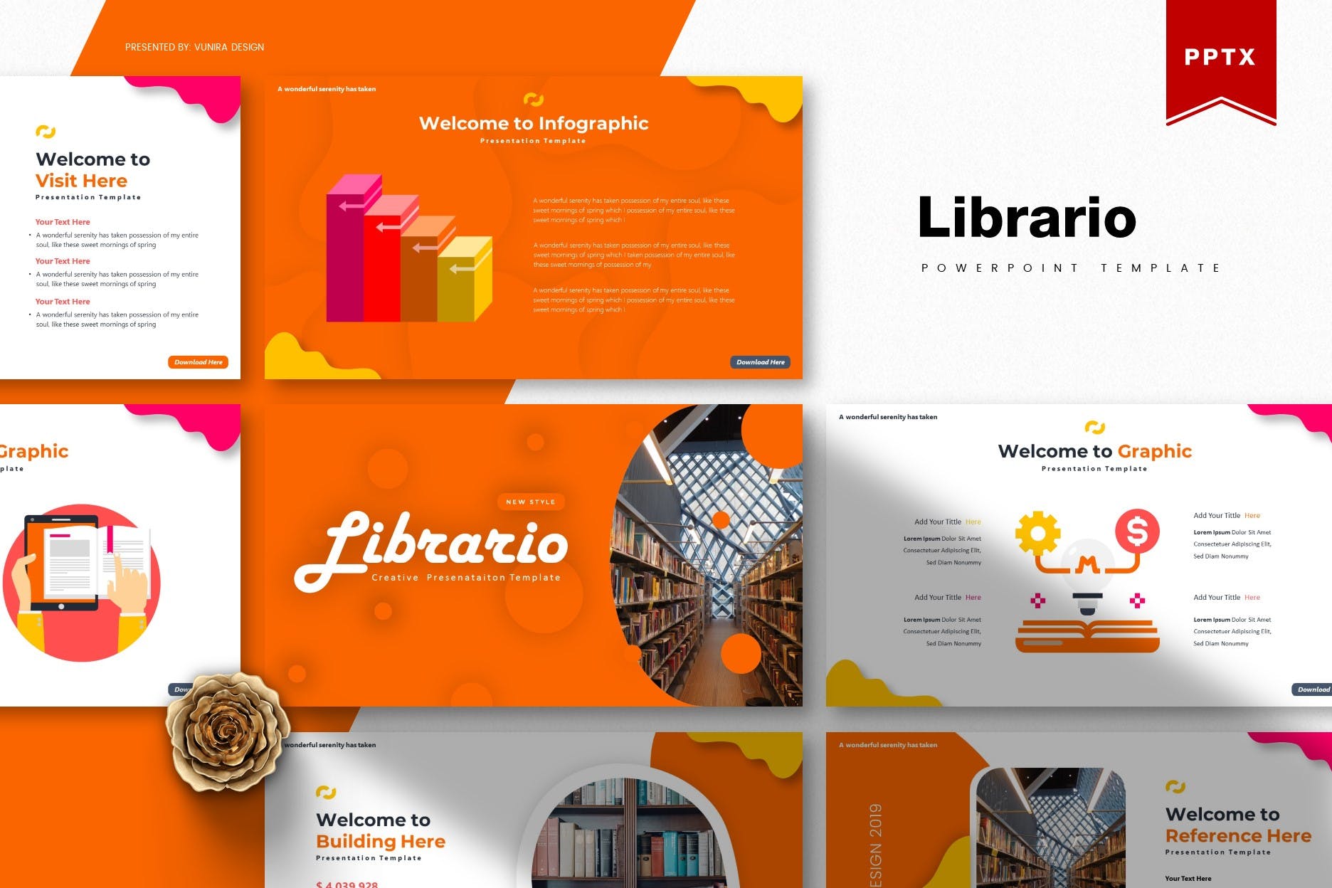 Cover image of Librario | Powerpoint Template.