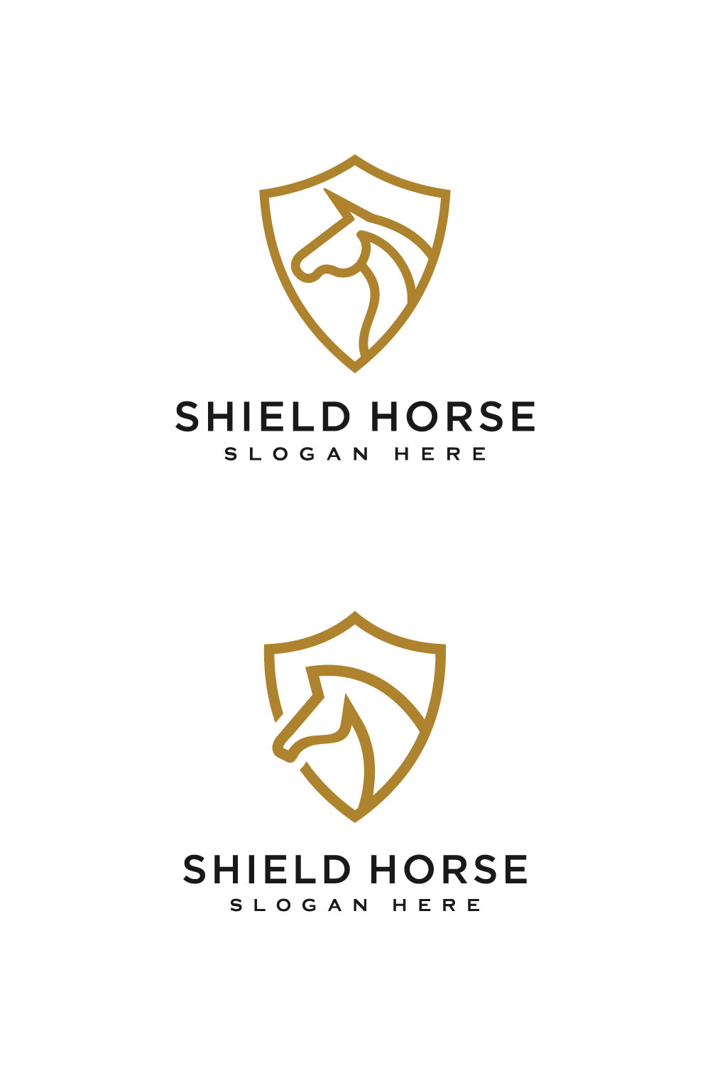 2 Head Horse And Shield Logo Vector Pinterest Image.