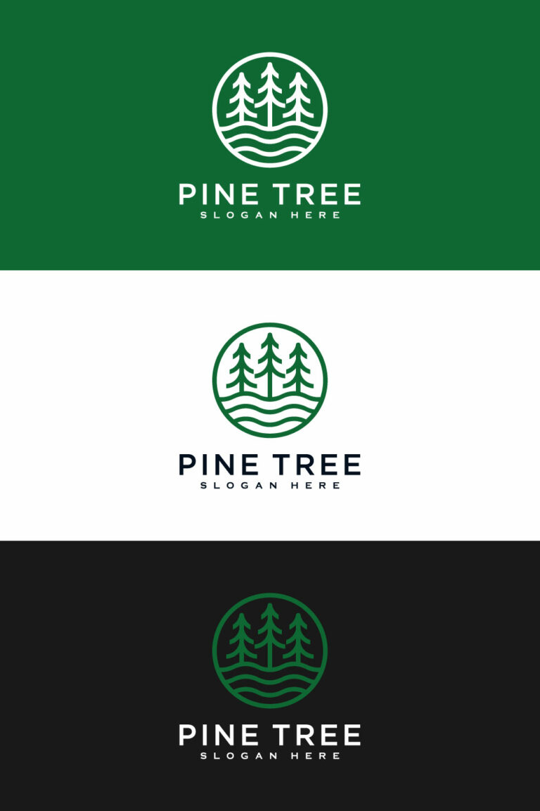 pine tree logo vector design template - MasterBundles