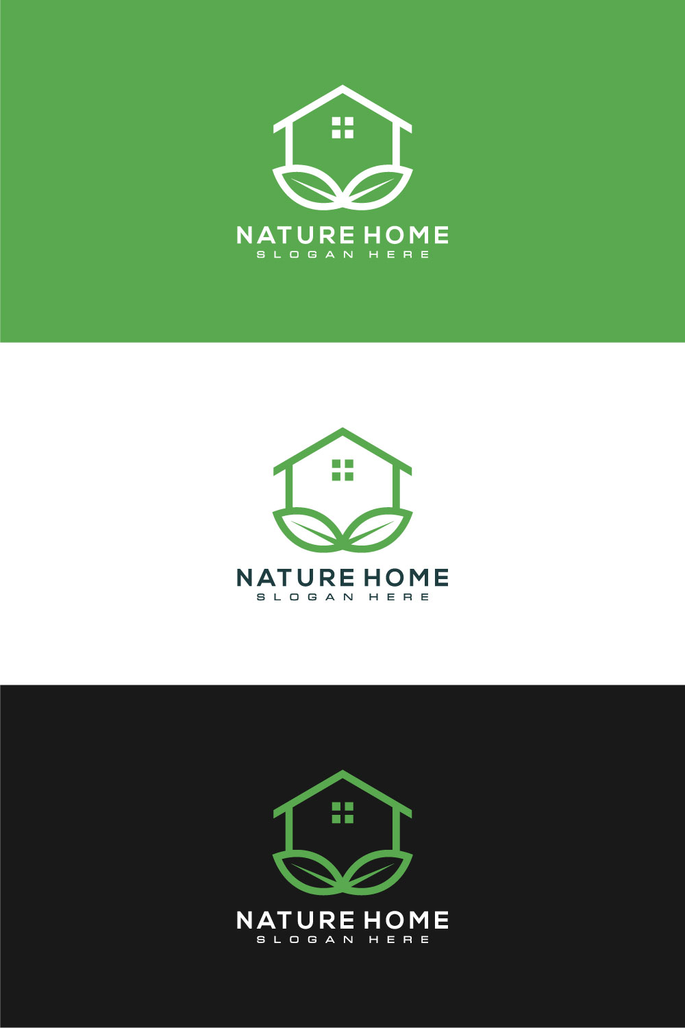 Home Nature Logo Vector Design Facebook Image.