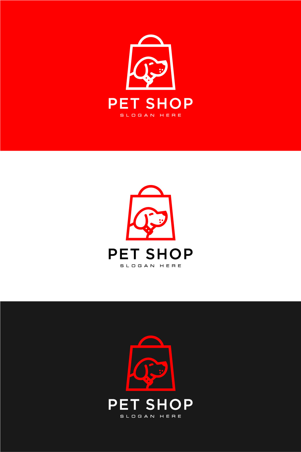 Dog Shop Logo Vector Design Pinterest Image.