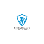 Shield Wave Logo Design Vector Line Style cover image.