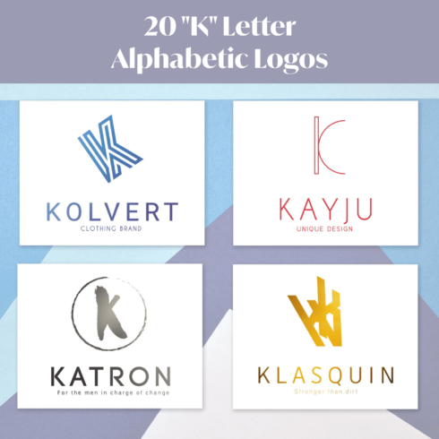 20 "K" Letter Alphabetic Logos.