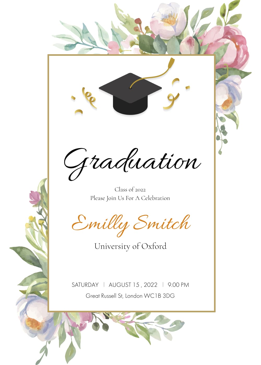 Use this template for invitations.