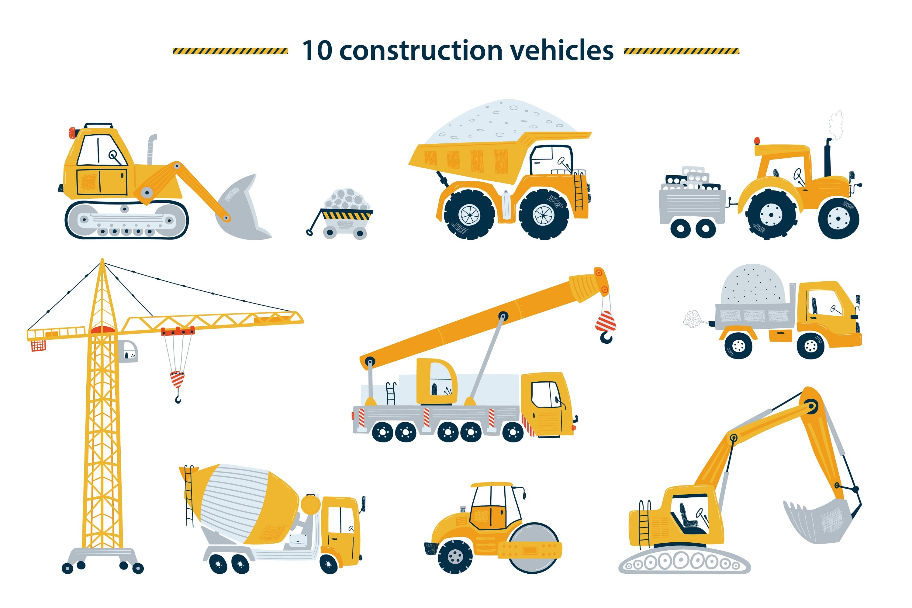 Some construction vehicles.
