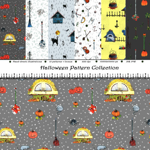 Halloween Seamless Pattern Collection Cover Image.