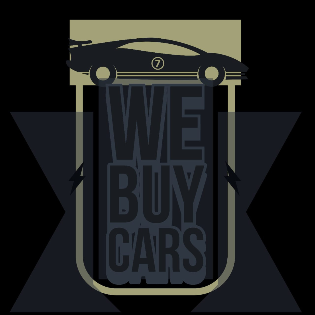 We Buy Cars Business Logos in dark color.