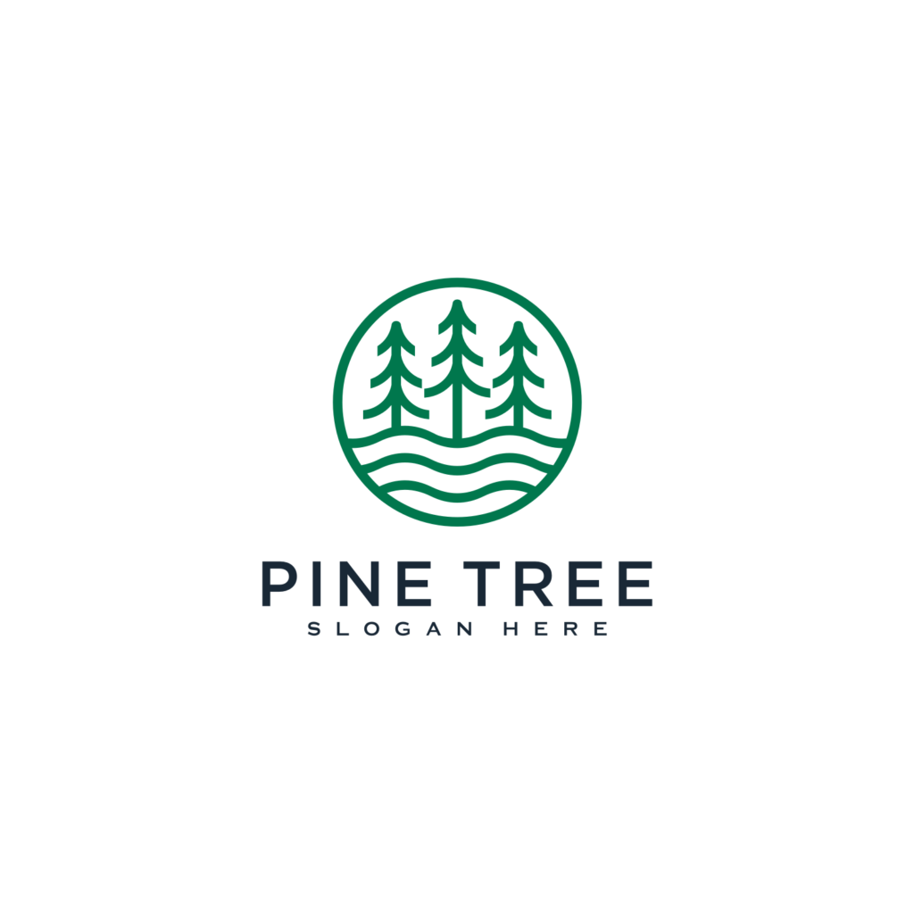 pine tree logo vector design template - MasterBundles