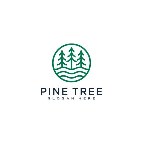 Pine Tree Beautiful Logo Vector Design Template Cover Image.