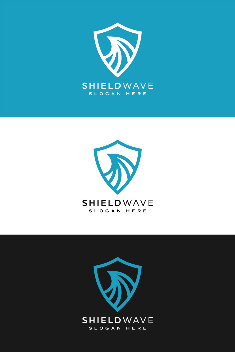 Shield Wave Logo Design Vector Line Style pinterest.