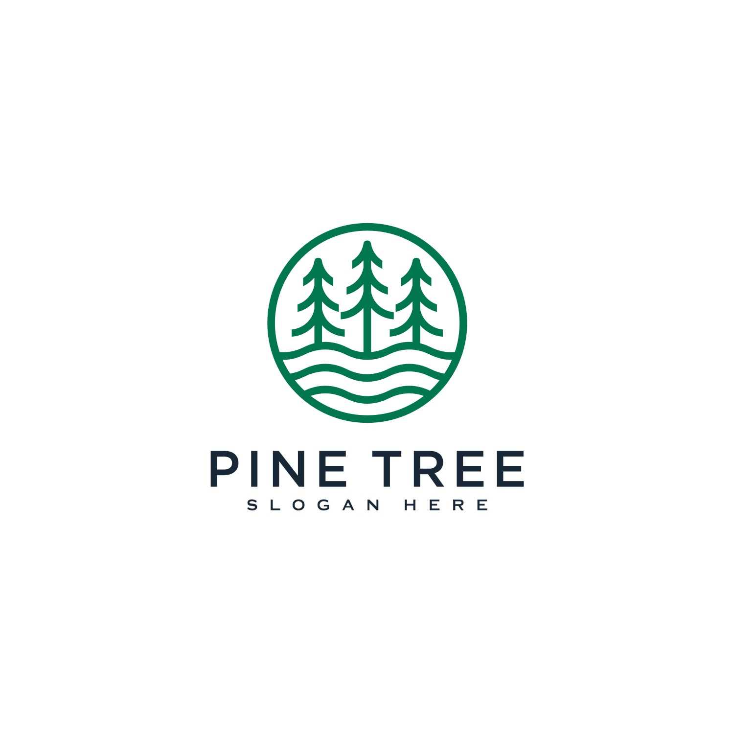 Pine Tree Beautiful Logo Vector Design Template Cover Image.